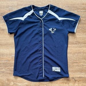 Navy Blue Baseball Jersey with White Accents